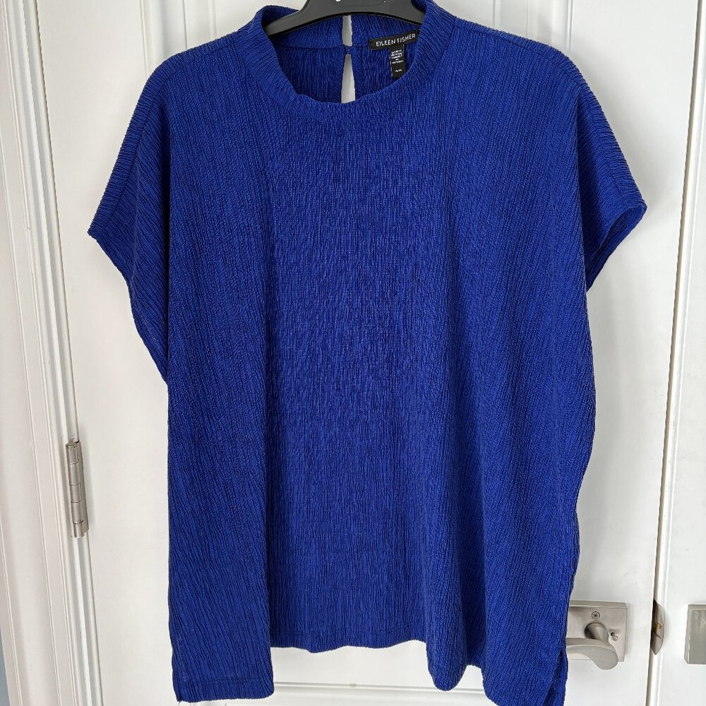 Bright ultramarine blue Eileen Fisher short sleeve top